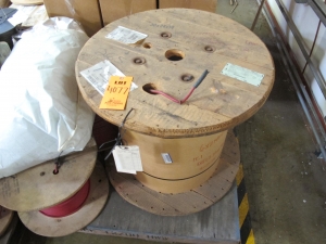 (5 PALLETS) MISC. ELECTRICAL WIRE, AND CABLE! (20+) INDIVIDUAL SPOOLS TO INCLUDE BUT NOT LIMITED TO: (1 SPOOL) CABLE, ELECTRICAL TYPE, 16 AWG SIZE, 600V RATING, COPPER MATERIAL, 3 CONDUCTOR, INSTRUMENTATION KIND. SHIELDED, CROSS-LINKED POLYETHYLENE INSULATED, RED, HYPALON (CSPE) JACKET, FIREWALL III, CABLE CODE J36, (6 SPOOLS) WIRE, ELECTRICAL TYPE, 14 AWG SIZE, 600V 90DEG C OPE RATING, RED COLOR, TEMP RATING, TINNED COPPER MATERIAL, SWITCHBOARD, SIS KIND. INSULATED, WITH HEAT, MOISTURE AND FLAME RESISTANT CROSS LINKED SYNTHETIC POLYMER CONSTRUCTION, ETC.. LOADING & HANDLING FEE $30-4077